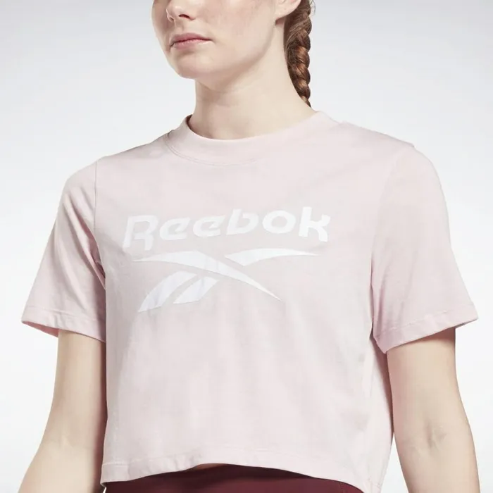 TShirts and Graphic Tees Womens Reebok Identity Cropped TShirt Frost Berry