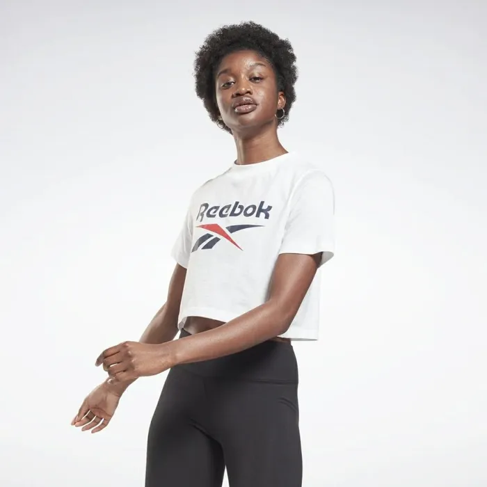 TShirts and Graphic Tees Womens Reebok Identity Cropped TShirt White