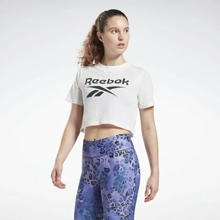TShirts and Graphic Tees Womens Reebok Identity Cropped TShirt White Black