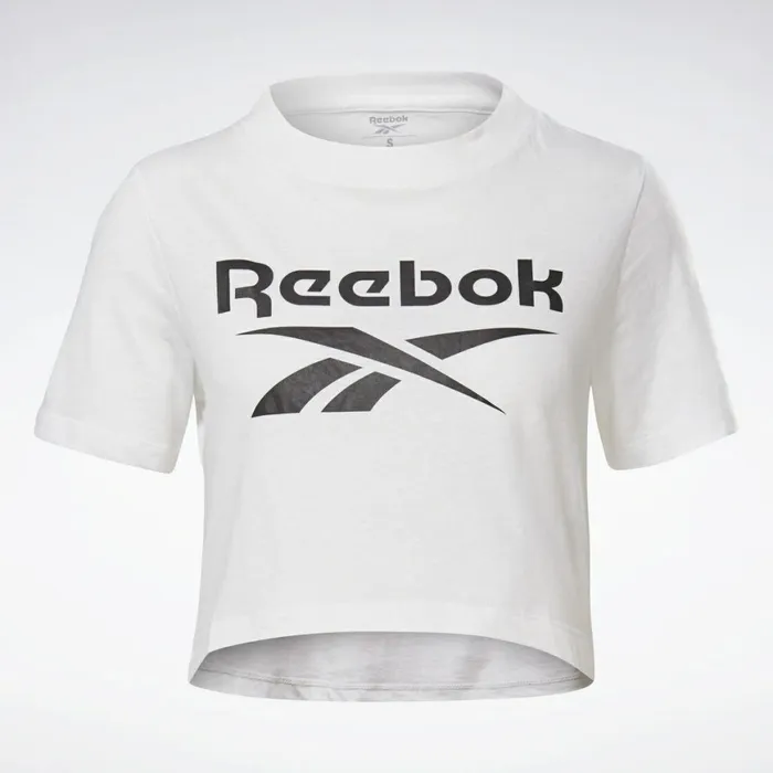 TShirts and Graphic Tees Womens Reebok Identity Cropped TShirt White Black
