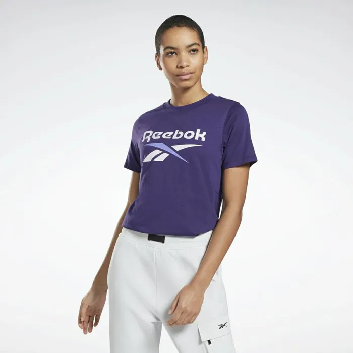 TShirts and Graphic Tees Womens Reebok Identity Logo TShirt Dark Orchid