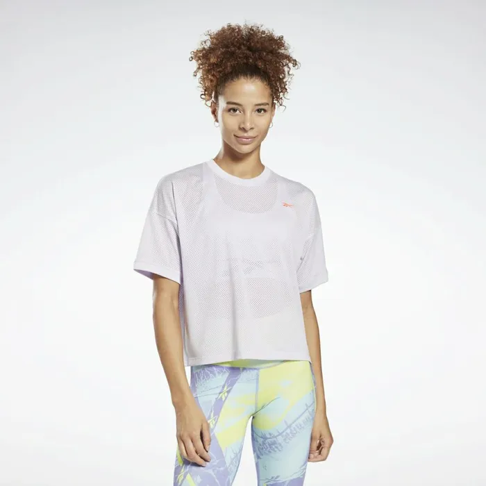 TShirts and Graphic Tees Womens Reebok MYT Mesh TShirt Luminous Lilac