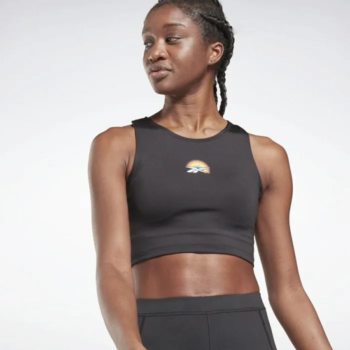 TShirts and Graphic Tees Womens Reebok Pride Crop Top Black