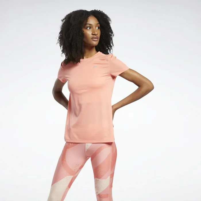 TShirts and Graphic Tees Womens Reebok Running Essentials Shirt Twisted Coral