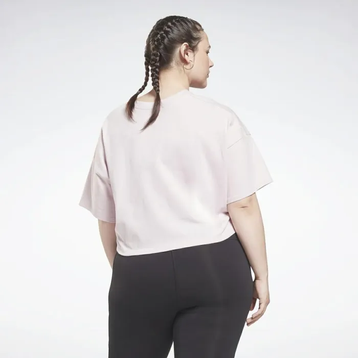 TShirts and Graphic Tees Womens Reebok Studio Cropped TShirt Plus Size Frost Berry