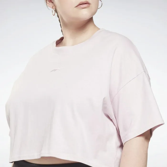 TShirts and Graphic Tees Womens Reebok Studio Cropped TShirt Plus Size Frost Berry