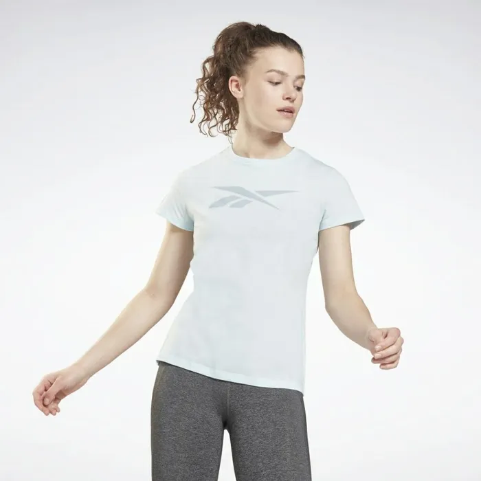 TShirts and Graphic Tees Womens Reebok Training Essentials Vector Graphic Tee Glass Blue TShirts and Graphic Tees Womens Reebok Training Essentials Vector Graphic Tee Glass Blue
