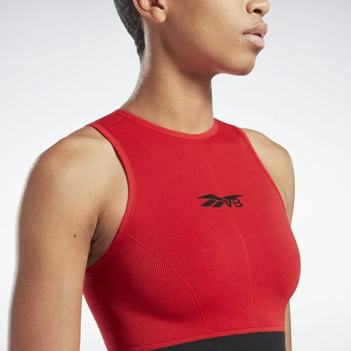 TShirts and Graphic Tees Womens Reebok VB Seamless Crop Top Scarlet