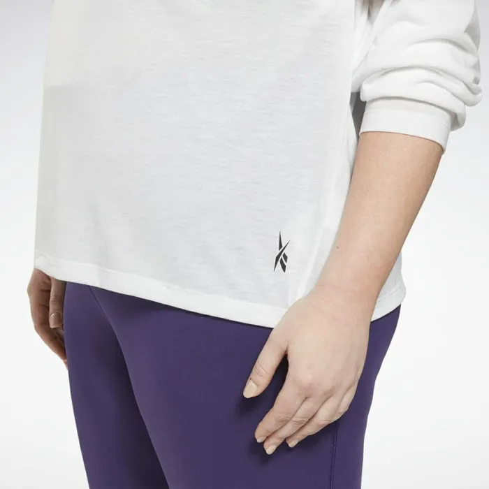 TShirts and Graphic Tees Womens Reebok Workout Ready Supremium Long Sleeve TShirt Plus Size White