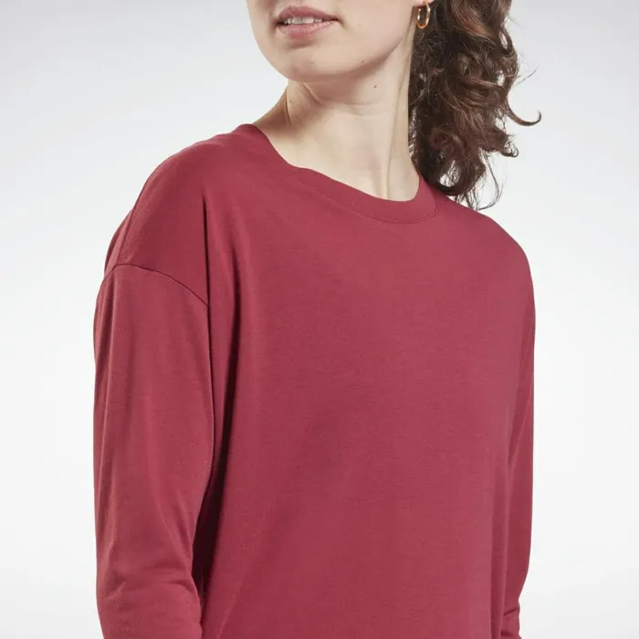 TShirts and Graphic Tees Womens Reebok Workout Ready Supremium Long Sleeve TShirt Punch Berry