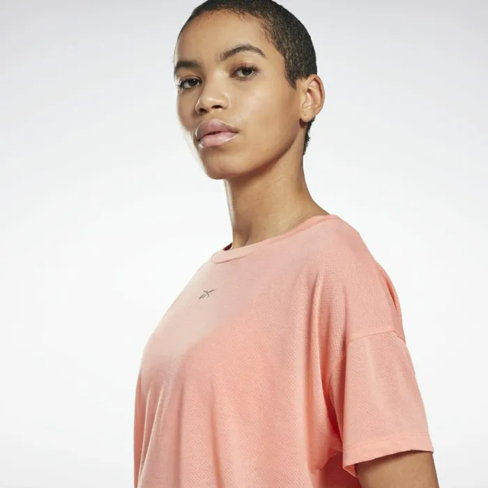 TShirts and Graphic Tees Womens Reebok Workout Ready Supremium TShirt Twisted Coral