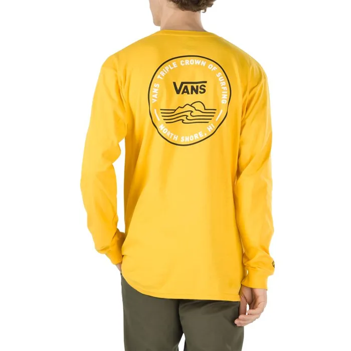 TShirts and Tanks Men Vans 2020 VTCS Lockup Long Sleeve TShirt Lemon Chrome