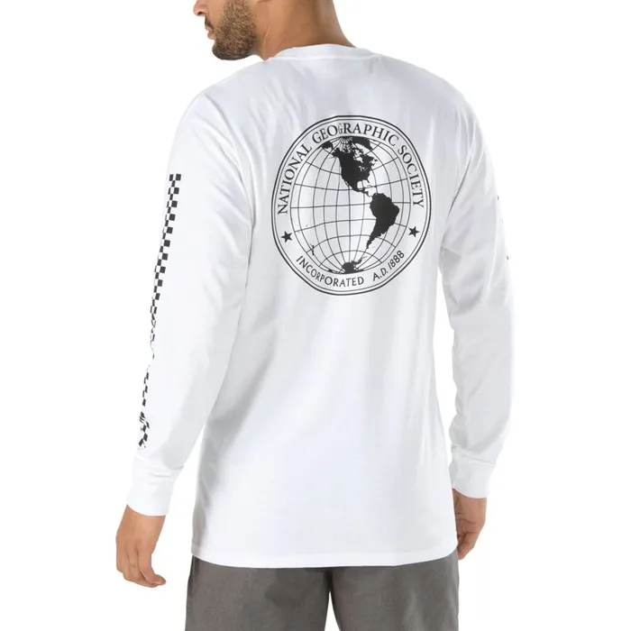 TShirts and Tanks Men Vans National Geographic Long Sleeve TShirt White