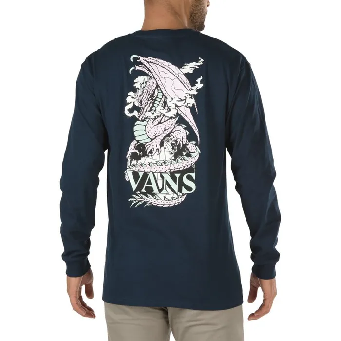 TShirts and Tanks Men Vans Seismic Activity Long Sleeve TShirt Navy