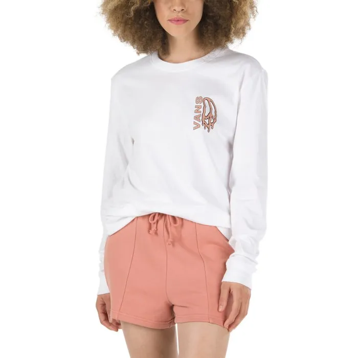 TShirts and Tanks Women Vans Peace Drip Long Sleeve Boyfriend Tee White TShirts and Tanks Women Vans Peace Drip Long Sleeve Boyfriend Tee White