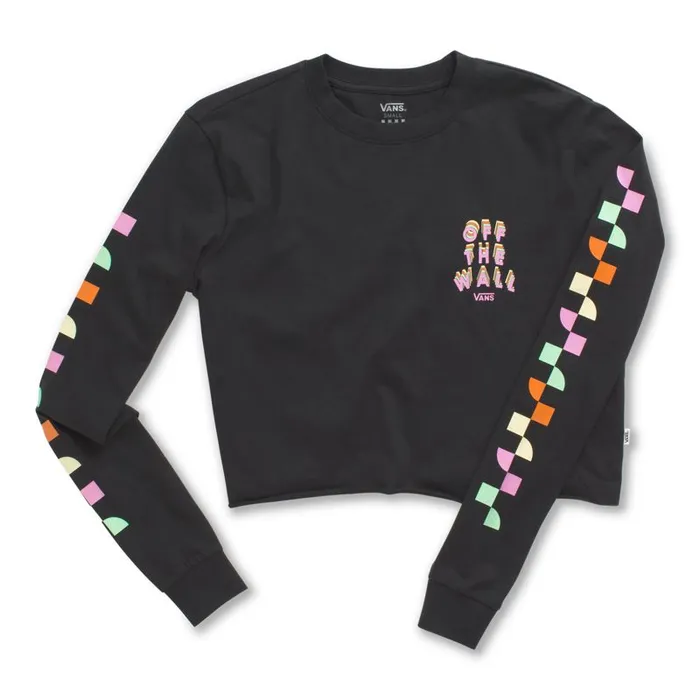 TShirts and Tanks Women Vans Reign Marker Crop Long Sleeve Boyfriend Tee Black TShirts and Tanks Women Vans Reign Marker Crop Long Sleeve Boyfriend Tee Black