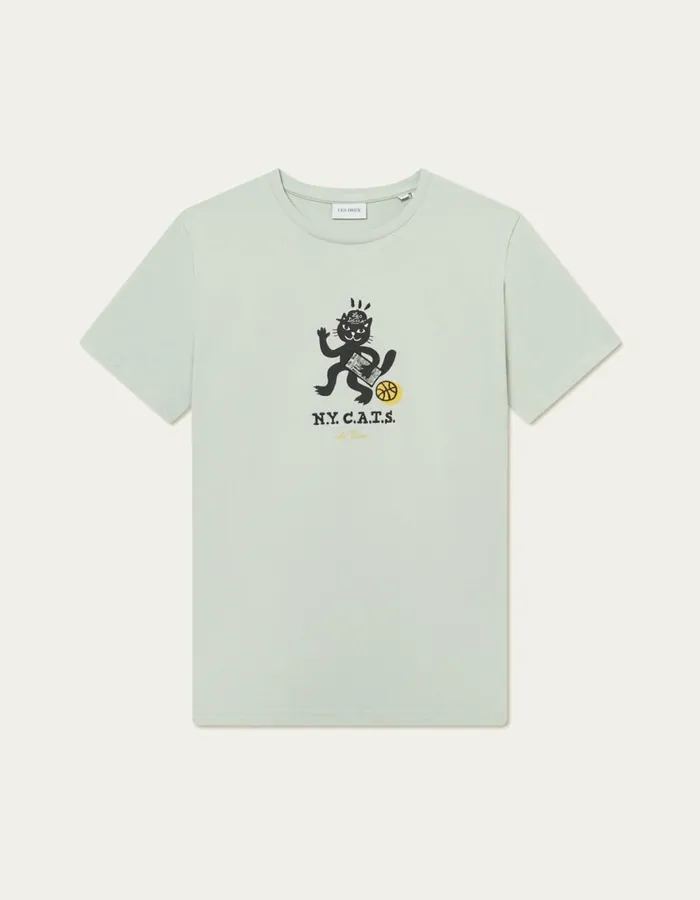 Tshirts Men Les Deux Bruno Cat TShirt 8211 Smoke Green