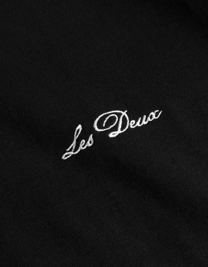 Tshirts Men Les Deux Crew LS TShirt 8211 BlackLight Ivory