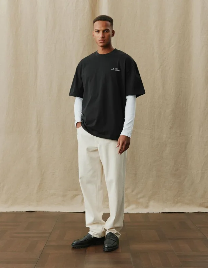 Tshirts Men Les Deux Crew TShirt 8211 BlackWhite