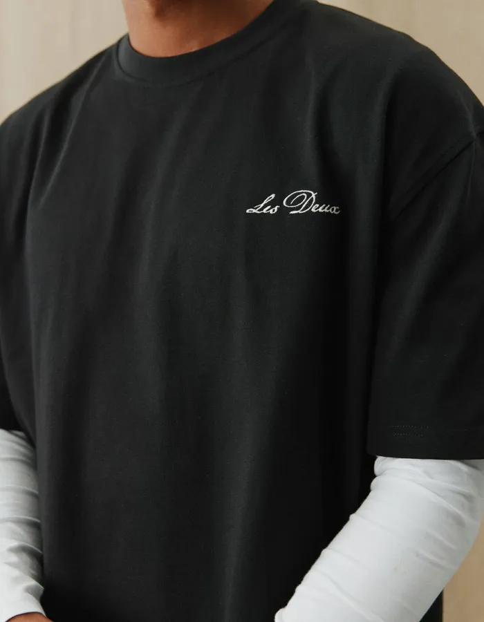 Tshirts Men Les Deux Crew TShirt 8211 BlackWhite