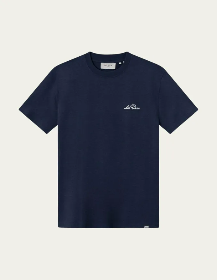 Tshirts Men Les Deux Crew TShirt 8211 Dark NavyWhite