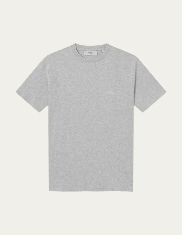 Tshirts Men Les Deux Crew TShirt 8211 Grey MelangeWhite