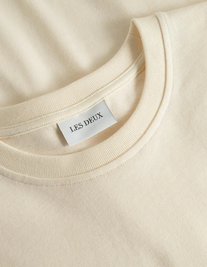 Tshirts Men Les Deux Crew TShirt 8211 IvoryLight Ivory
