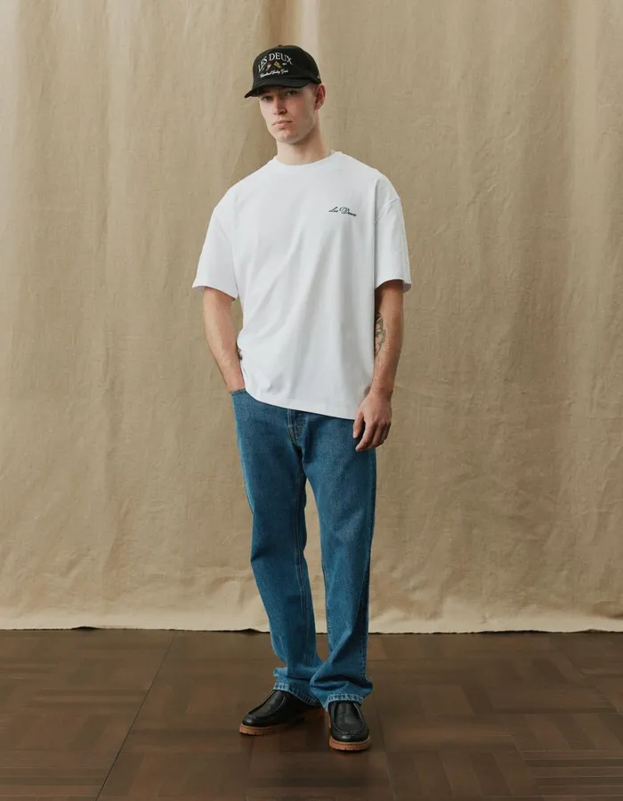 Tshirts Men Les Deux Crew TShirt 8211 WhiteBlack