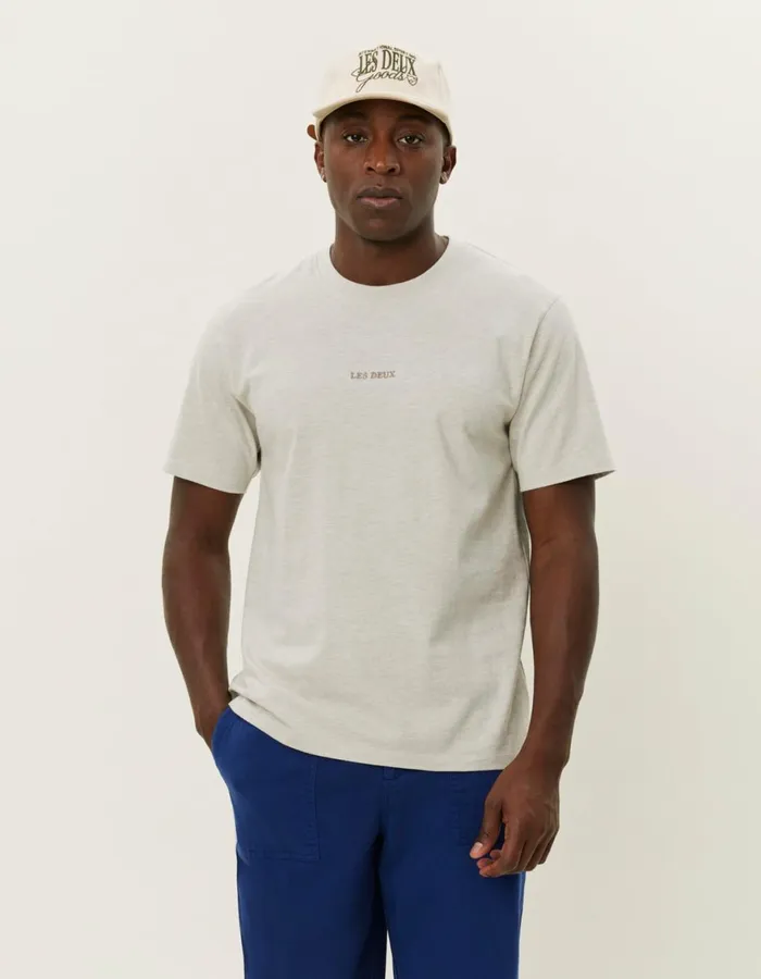 Tshirts Men Les Deux Dexter TShirt 8211 Ivory Melange