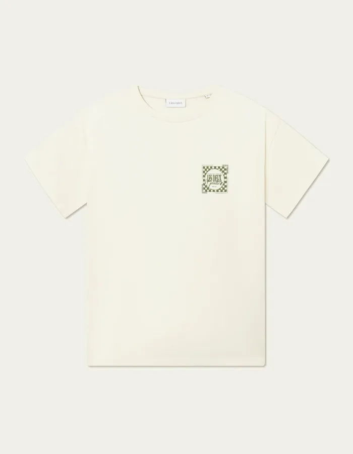 Tshirts Men Les Deux Goods TShirt 8211 IvoryChive Green