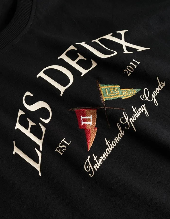 Tshirts Men Les Deux Ivy League TShirt 8211 BlackBlack