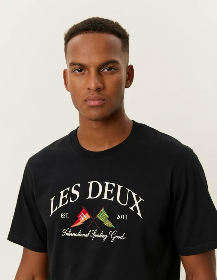 Tshirts Men Les Deux Ivy League TShirt 8211 BlackBlack