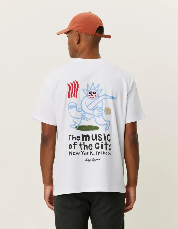 Tshirts Men Les Deux Luca TShirt 8211 WhiteWhite