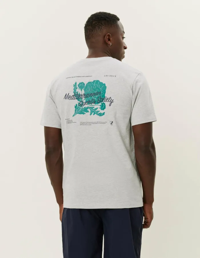 Tshirts Men Les Deux Mediterranean TShirt 8211 Snow Melange