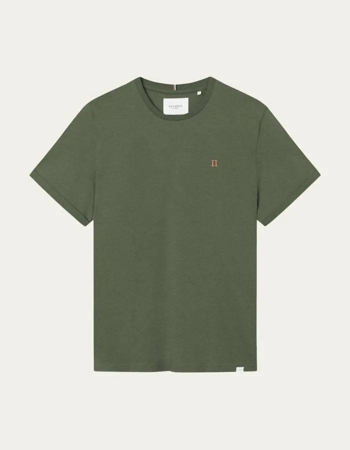 Tshirts Men Les Deux Norregaard TShirt 8211 Olive NightOrange