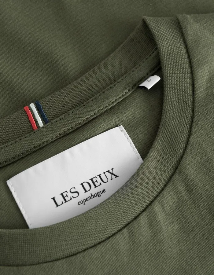 Tshirts Men Les Deux Norregaard TShirt 8211 Olive NightOrange