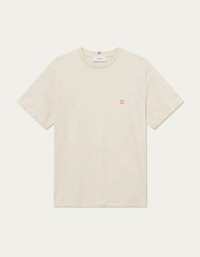 Tshirts Men Les Deux Norregaard TShirt 8211 Seasonal 8211 Ivory MelangeOrange Tshirts Men Les Deux Norregaard TShirt 8211 Seasonal 8211 Ivory MelangeOrange