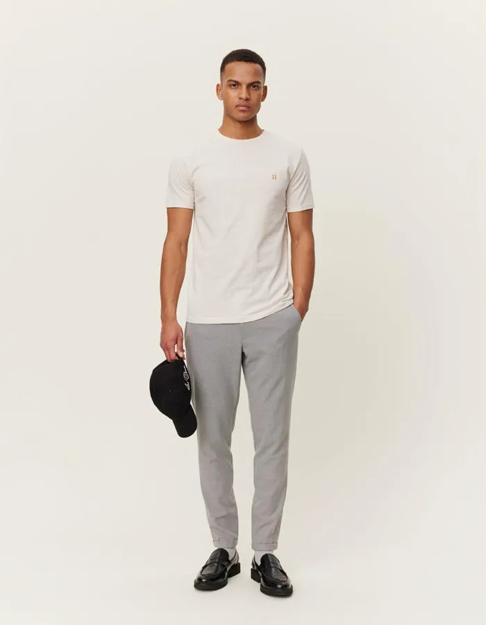 Tshirts Men Les Deux Norregaard TShirt 8211 Seasonal 8211 Ivory MelangeOrange