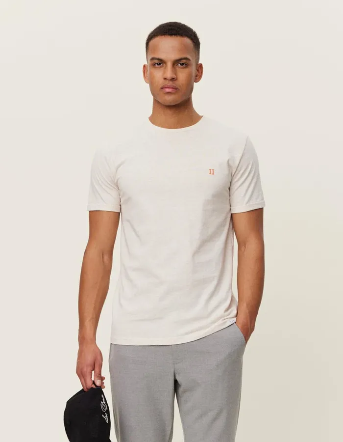 Tshirts Men Les Deux Norregaard TShirt 8211 Seasonal 8211 Ivory MelangeOrange