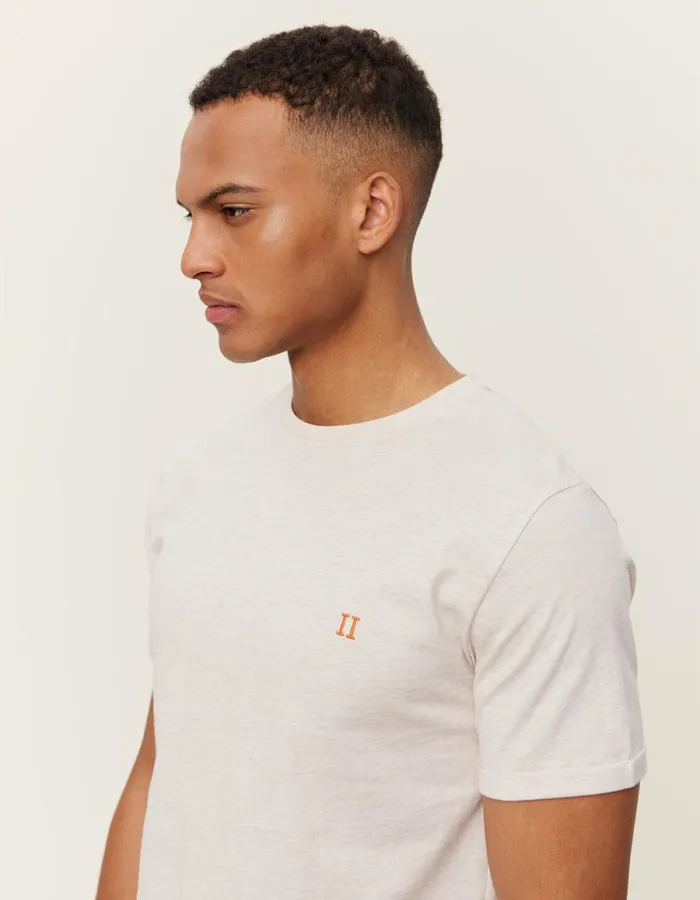 Tshirts Men Les Deux Norregaard TShirt 8211 Seasonal 8211 Ivory MelangeOrange