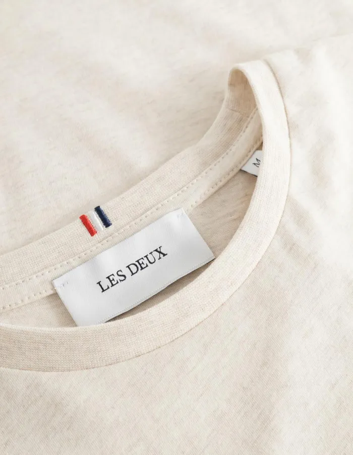 Tshirts Men Les Deux Norregaard TShirt 8211 Seasonal 8211 Ivory MelangeOrange