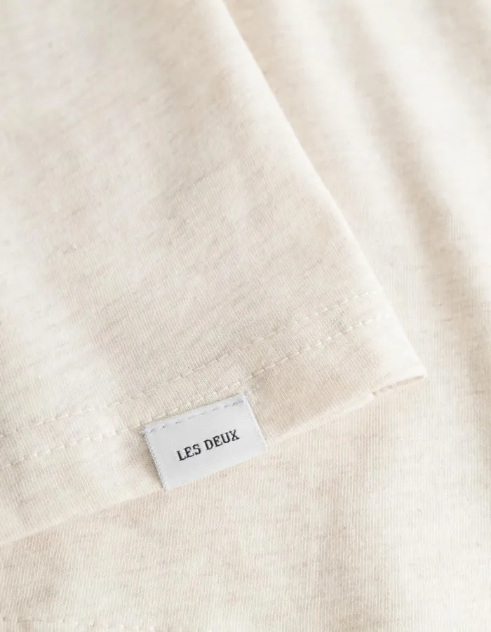 Tshirts Men Les Deux Norregaard TShirt 8211 Seasonal 8211 Ivory MelangeOrange