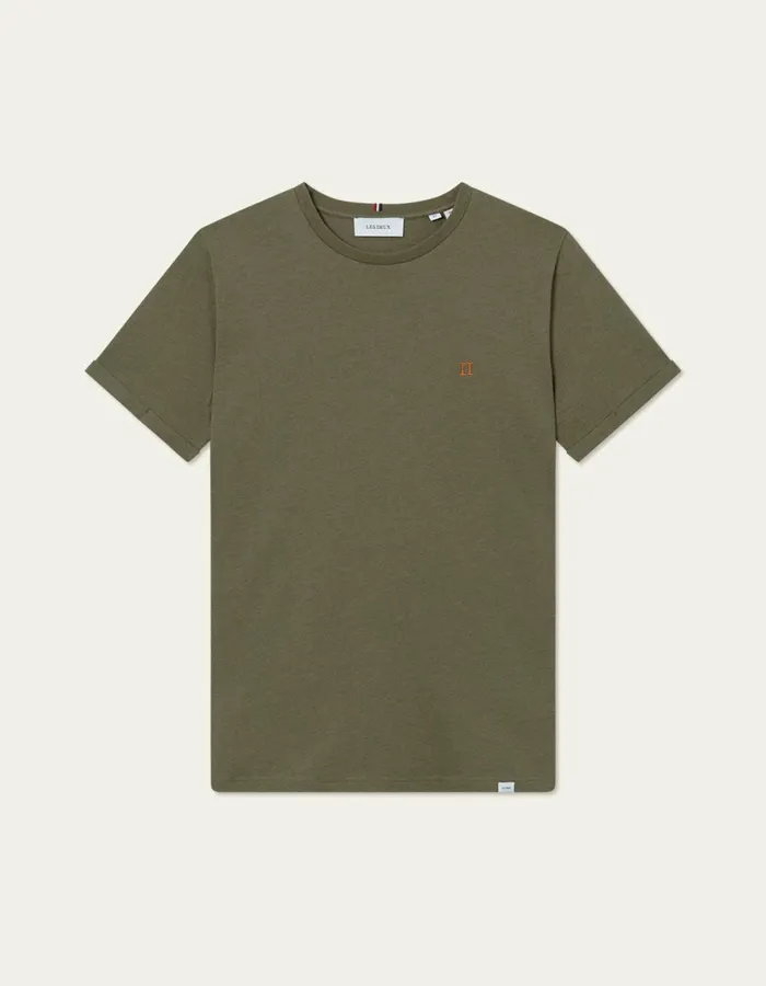 Tshirts Men Les Deux Norregaard TShirt 8211 Seasonal 8211 Surplus Green MelangeOrange Tshirts Men Les Deux Norregaard TShirt 8211 Seasonal 8211 Surplus Green MelangeOrange