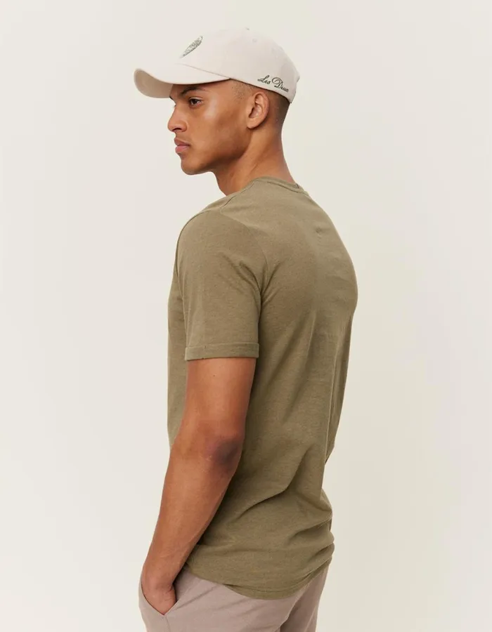 Tshirts Men Les Deux Norregaard TShirt 8211 Seasonal 8211 Surplus Green MelangeOrange