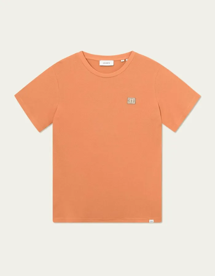 Tshirts Men Les Deux Piece Pique TShirt 8211 Baked PapayaDark Sand