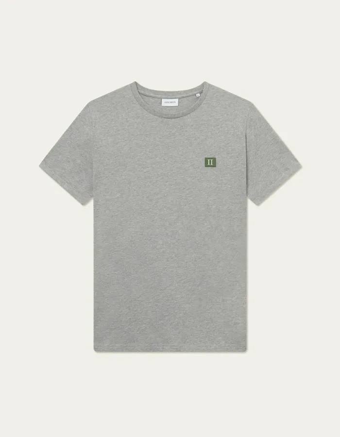 Tshirts Men Les Deux Piece TShirt 8211 Light Grey MelangeChive Green