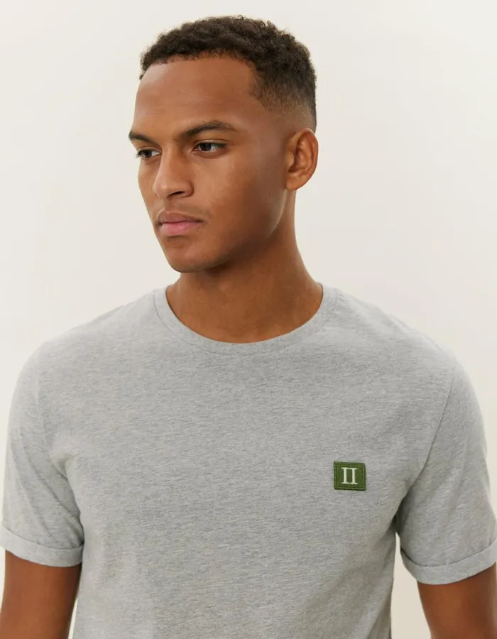 Tshirts Men Les Deux Piece TShirt 8211 Light Grey MelangeChive Green