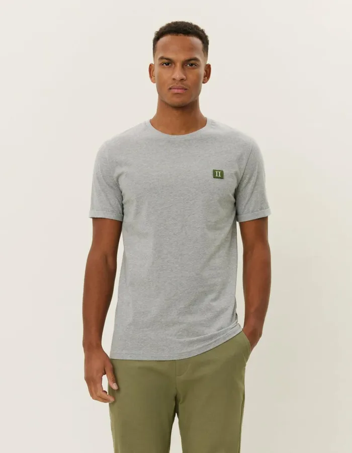 Tshirts Men Les Deux Piece TShirt 8211 Light Grey MelangeChive Green
