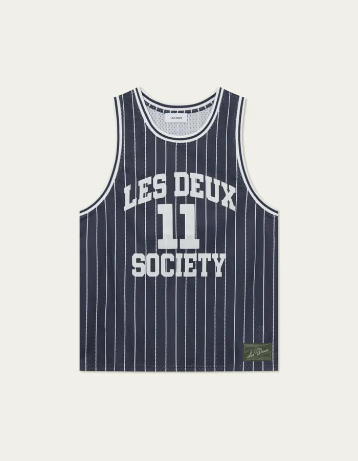 Tshirts Men Les Deux Silas Mesh Tank Top 8211 Dark NavyLight Ivory