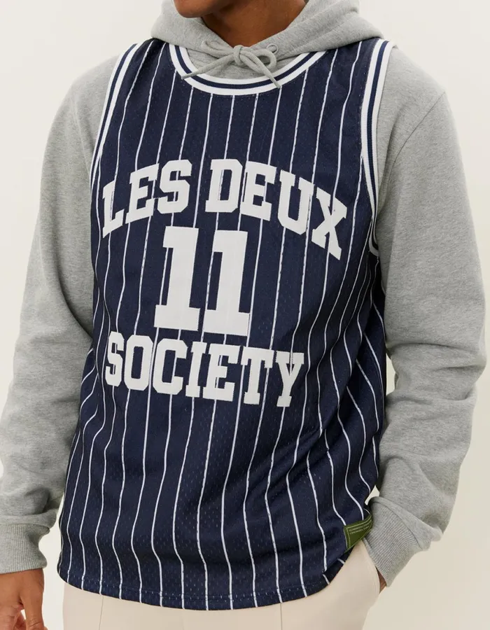 Tshirts Men Les Deux Silas Mesh Tank Top 8211 Dark NavyLight Ivory